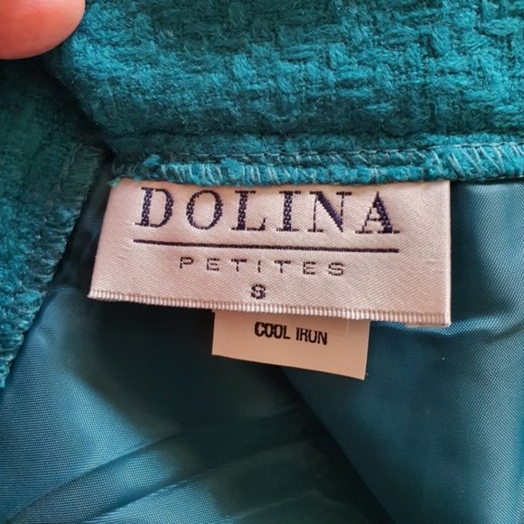 Vintage Dolina Petites Teal Skirt - Picture 10 of 15